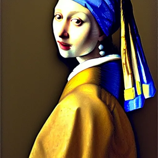 Image similar to the most beautiful woman in the world Vermeer portrait