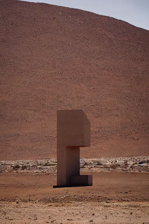 Image similar to brutalist monolith in the atacama desert.