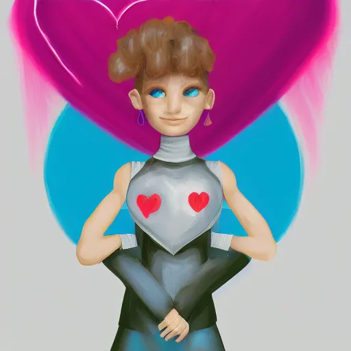 Image similar to miss heart for humanity painting digital fanart