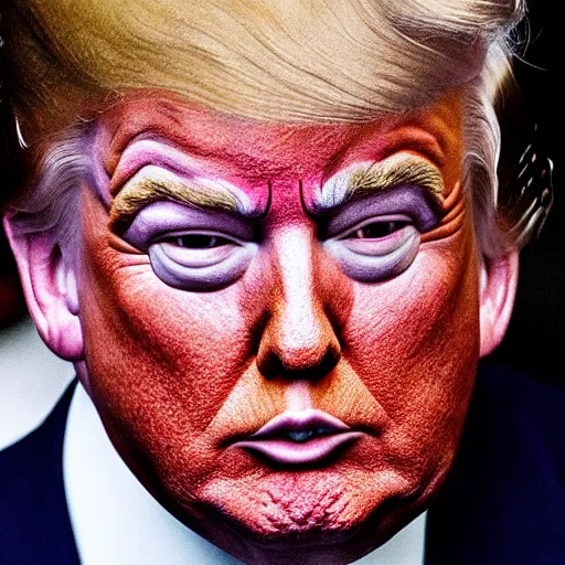 Image similar to donald trump putting on clown makeup