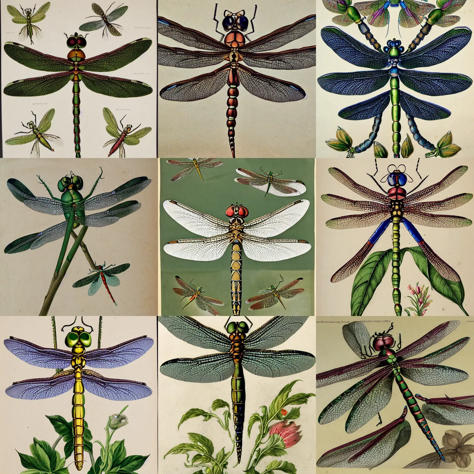 Prompt: a dragonfly by maria sibylla merian, detailed