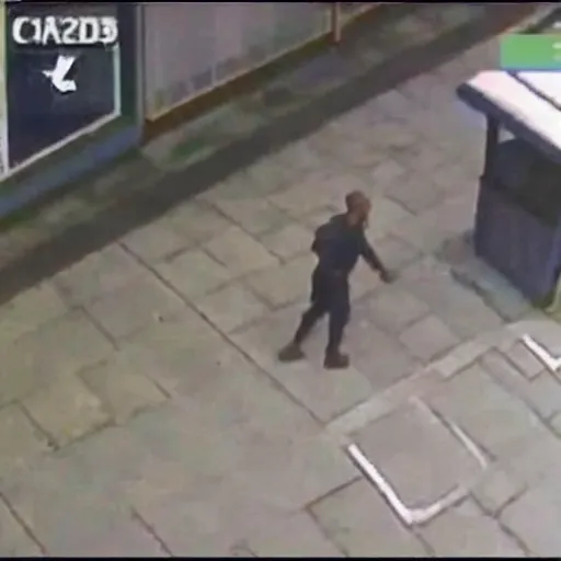 Prompt: Thief seen from CCTV camera, shocking video footage