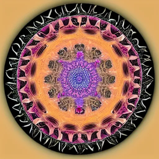 Image similar to mandala made out of human body parts