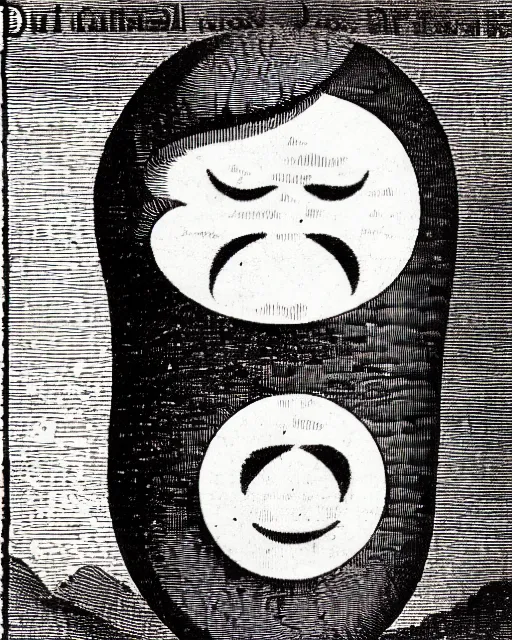 Prompt: illustration of emoji from the dictionarre infernal, etching by louis le breton, 1 8 6 9, 1 2 0 0 dpi scan