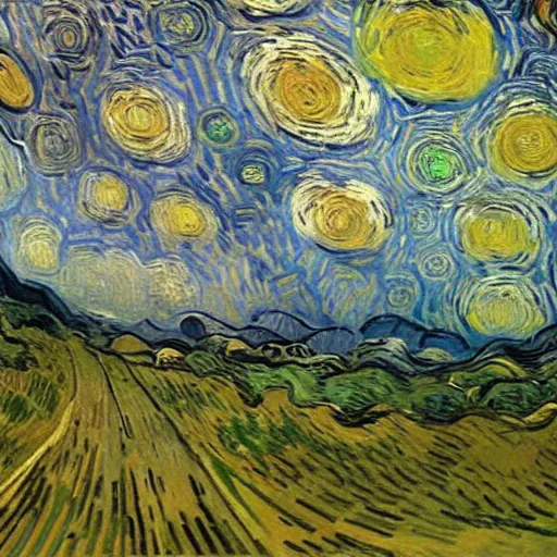 Image similar to go - pro view by vincent van gogh