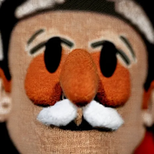 Prompt: photo of stalin as a muppet, detailed, close up, stage lighting