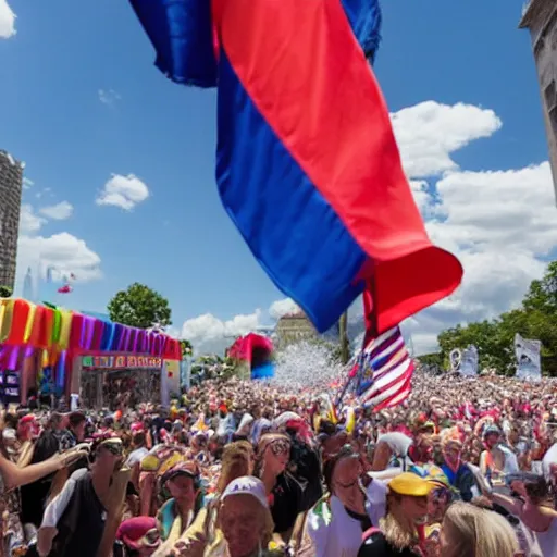 Prompt: donald trump at the pride festival