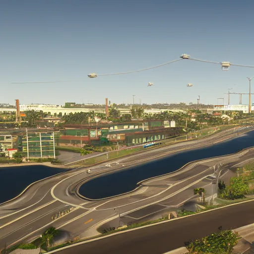 Image similar to pembroke pines florida in gta 5, 8k octane 3D render