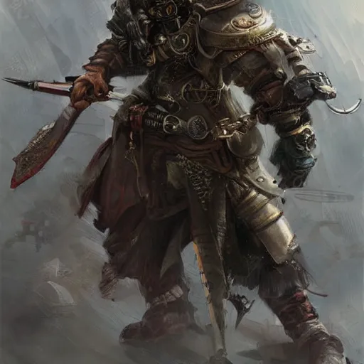 Image similar to steampunk rat warrior, by ruan jia