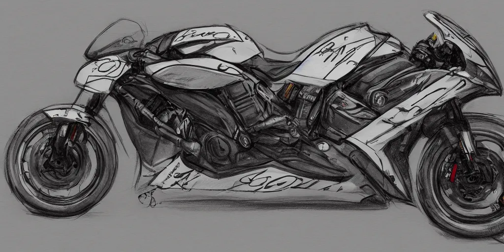 PUSHING MOTORCYCLE WITH THE FRONT WHEEL - SPEED DRAWING #RENATOGARCIA 