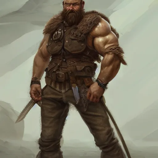 Image similar to portrait of a rugged ranger, muscular, upper body, hairy torso, detaileddetaileddetailed handshandshandshands, D&D, fantasy, barebarebarebare thighsthighsthighs intricate, elegant, highly detailed, digital painting, artstation, concept art, smooth, sharp focus, illustration, art by wlop