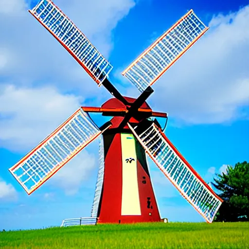 Image similar to gundam as dutch windmill in gundam anime, gundam is windmill shaped, dutch windmill gundam