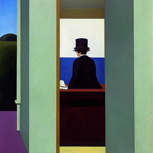 Image similar to Magritte by Edward hopper