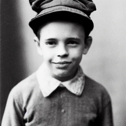 Image similar to a boy with cat ears newsboy