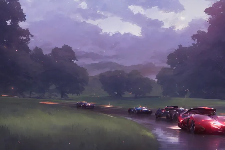 Image similar to a driving cathedral, scene in an open field. key visual, conceptart, ambient lighting, highly detailed, digital painting, artstation, concept art, sharp focus, by makoto shinkai and akihiko yoshida and greg manchess