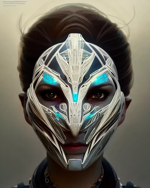 Image similar to symmetry!! portrait of a machine from horizon zero dawn, machine face, pharoanic look, intricate, elegant, highly detailed, digital painting, artstation, concept art, smooth, sharp focus, illustration, art by artgerm and greg rutkowski and alphonse mucha, 8 k