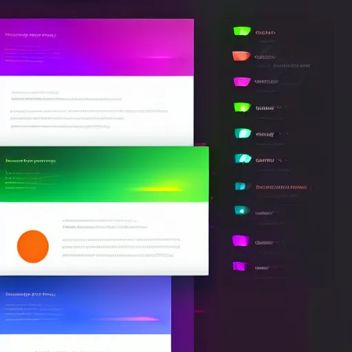 Image similar to a landing page screenshot bright colors gradients trending on dribbble