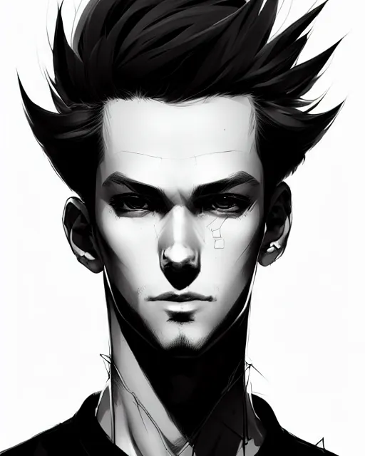 Image similar to portrait of a male punk, street clothes, cyberpunk, face like ester exposito, blonde shinkai makoto studio ghibli studio key hideaki anno sakimichan stanley artgerm lau rossdraws james jean marc simonetti elegant highly detailed digital painting artstation pixiv