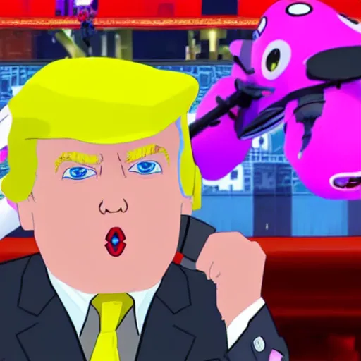 Image similar to donald trump in splatoon