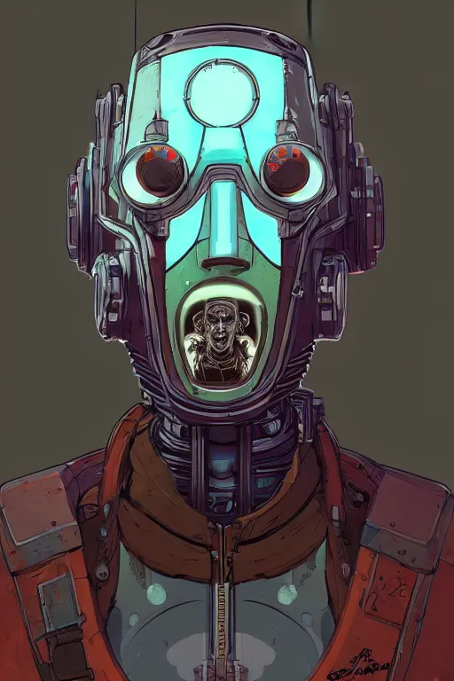 Prompt: a study of cell shaded portrait of a cyborg putin as Borderlands 3 concept art, llustration, post grunge, concept art by josan gonzales and wlop, by james jean, Victo ngai, David Rubín, Mike Mignola, Laurie Greasley, highly detailed, sharp focus, alien, Trending on Artstation, HQ, deviantart, art by artgem