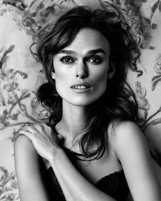 Image similar to portrait of beautiful keira knightley by mario testino, headshot, detailed, award winning, sony a 7 r