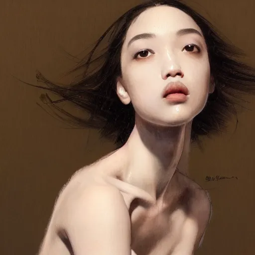 Image similar to Kiko Mizuhara, physically accurate, dramatic dynamic lighting, intricate, elegant, highly detailed, digital painting, artstation, very hyperrealistic, HR GIGER, Hieronymus Bosch, Francis Bacon, Tomas Sanchez, Renaissance, concept art, smooth, sharp focus, illustration, art by artgerm and greg rutkowski and alphonse mucha