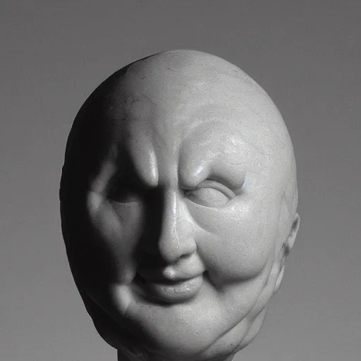 Prompt: man with onion for head, sculpture by Michelangelo