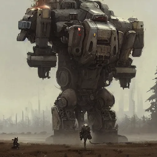 Image similar to sythe mech game artwork stonemaier art by jakub rozalski