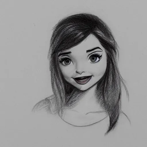 Prompt: milt kahl pencil sketch of chloe grace moretz as disney snow white