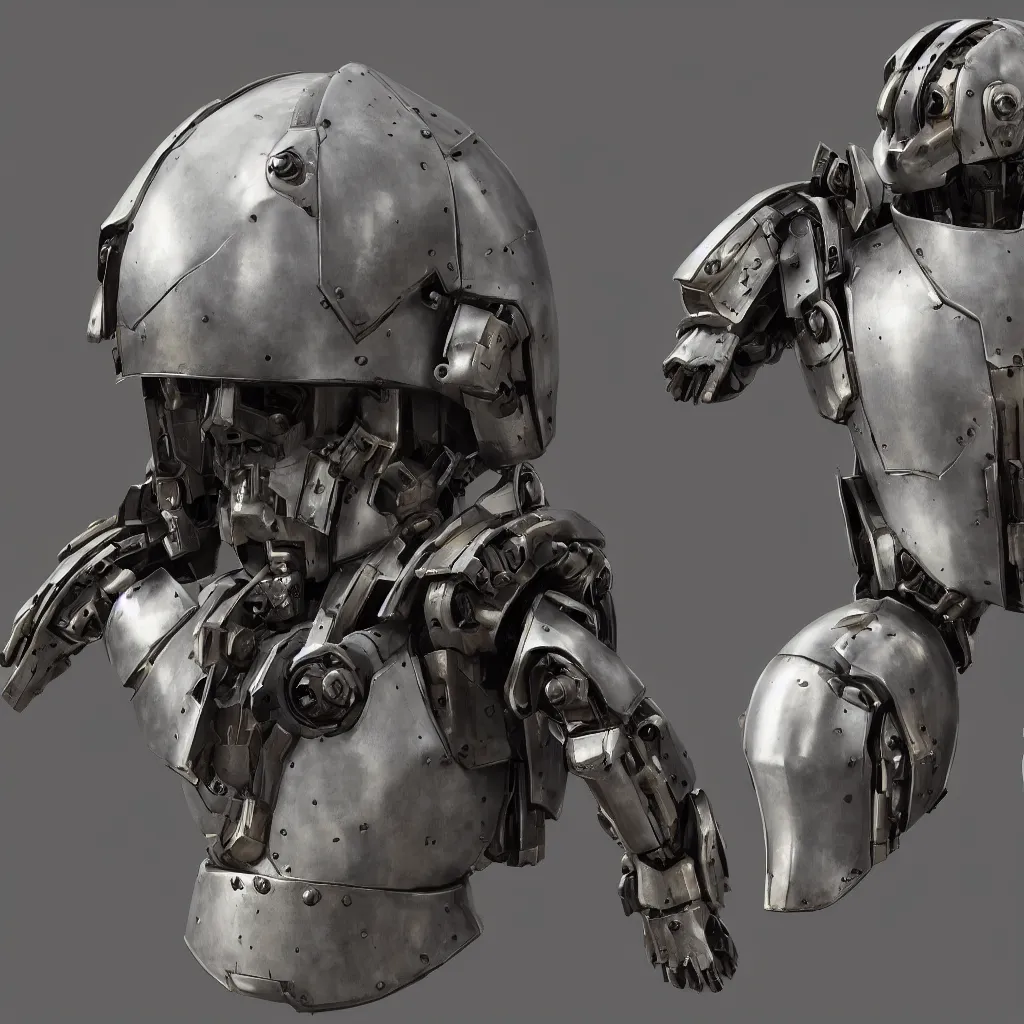 Prompt: medieval mecha helmet, unreal engine, 8 k, ultra realistic, ultra detail