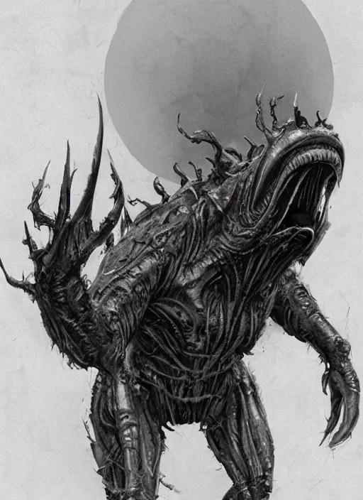 Image similar to the thing creature, alien, concept art by Carlos Huante