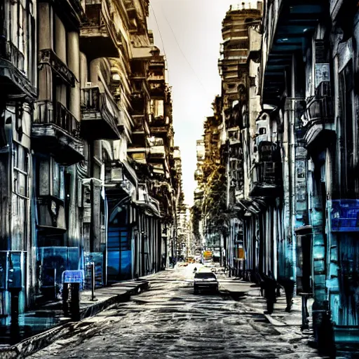 Prompt: Streets of Buenos Aires, futuristic, technologic, super detailed, hd