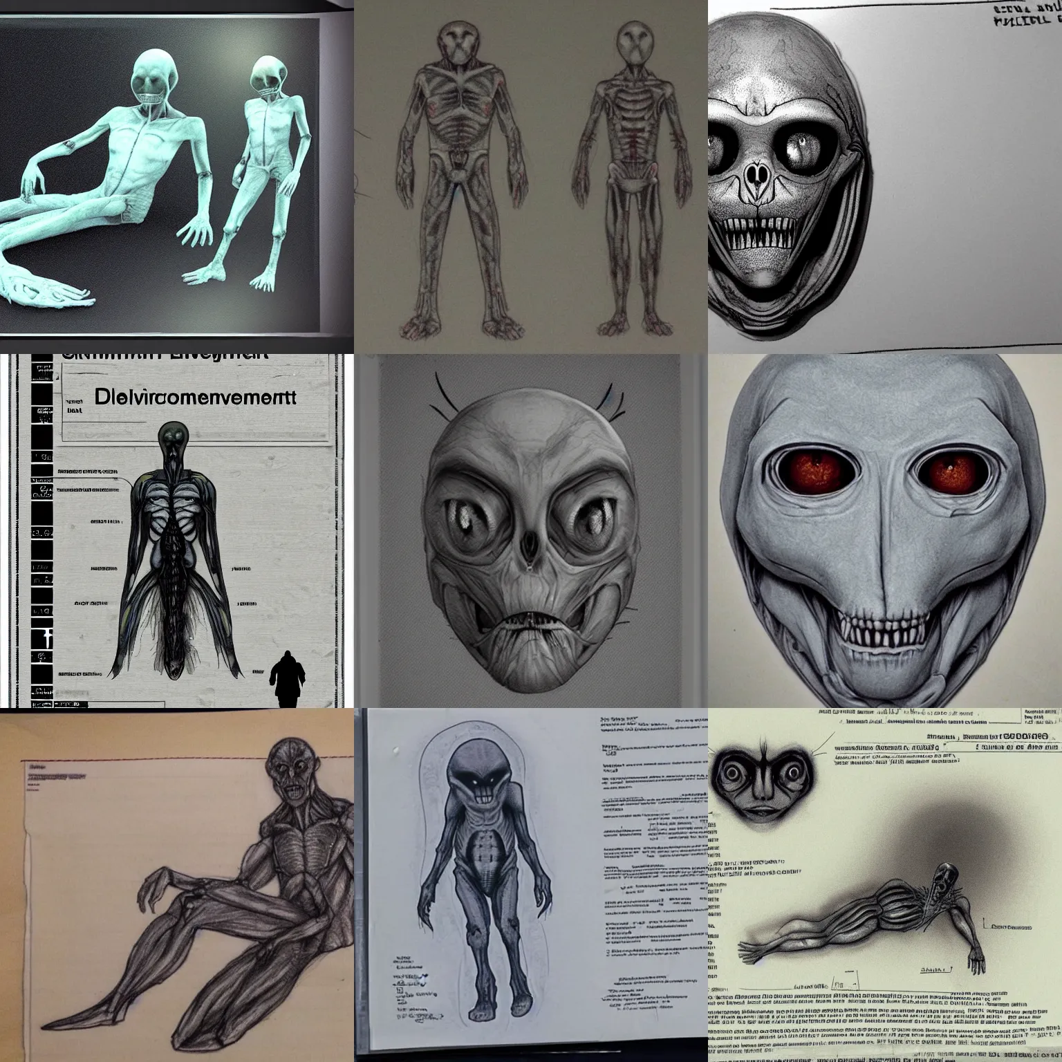 Prompt: skinwalker, government documentation, leaked documents, alien autopsy, photorealistic, redacted