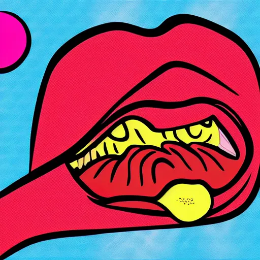 Image similar to a tongue, pop - art