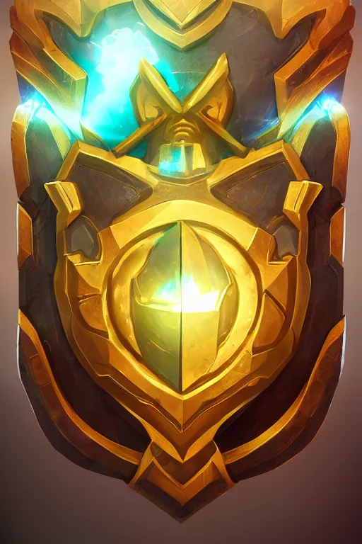 Image similar to shield fantasy epic legends game icon stylized digital illustration radiating a glowing aura global illumination ray tracing hdr fanart arstation by ian pesty and katarzyna da „ bek - chmiel