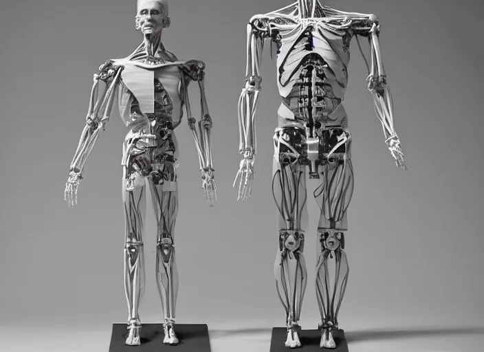 Image similar to a sculpture of full body anatomical cyborg