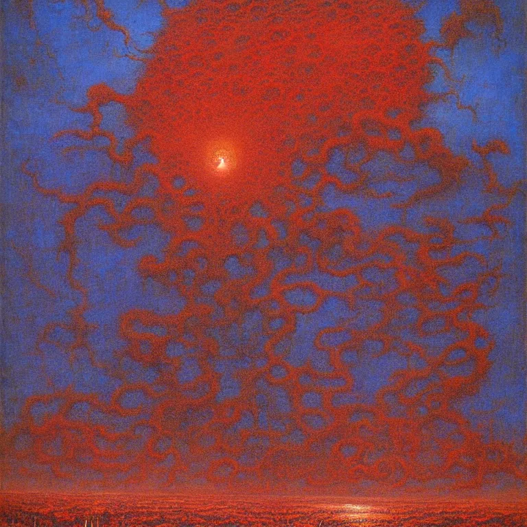 Prompt: lovecraftian sky, detailed, by beksinski, jean jean delville