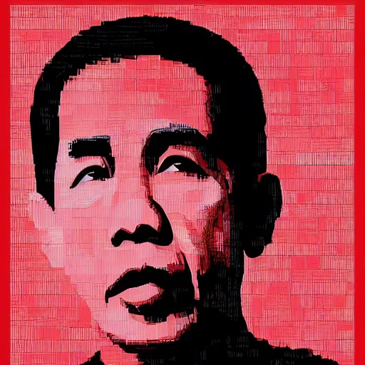 Image similar to jokowi in WPAP style, behance,artstation