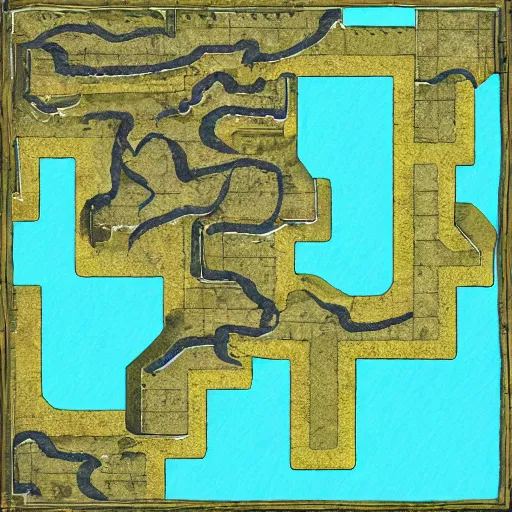 Prompt: battle map, underwater cave, dnd, grid,