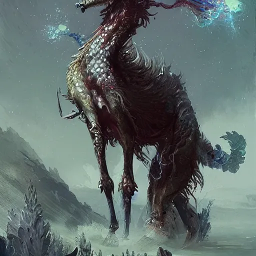 Image similar to a beautiful new creature from folklore, clear detailed view. ethereal fantasy art by greg rutkowski