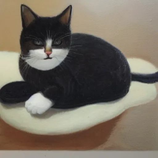 Prompt: cat sitting in the slipper, highly detailed