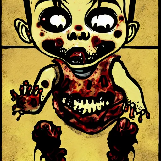 Prompt: zombie baby by ito junji