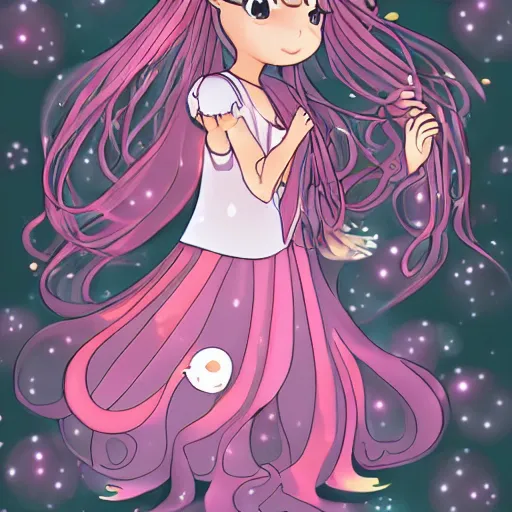 Image similar to Jellyfish Princess in the style of WLOP