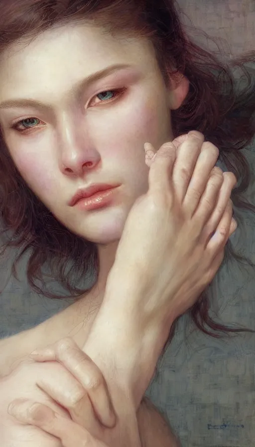 Image similar to epic masterpiece gossip girl on the market, sweaty skin, hyperrealistic, octane render, cinematic, beautiful face and flawless skin, perfect hands, 5 fingers, by Edgar Maxence and Ross Tran and Michael Whelan, Legends of Runeterra