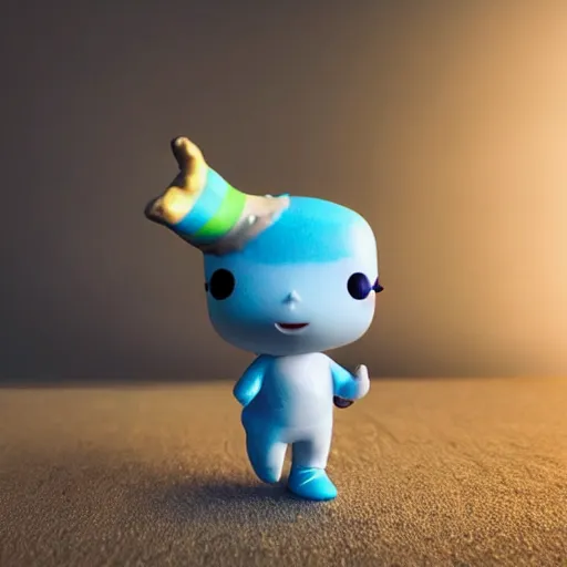 Image similar to narwhal as a funko pop doll, cinematic shot, dramatic lighting, ultra detailed
