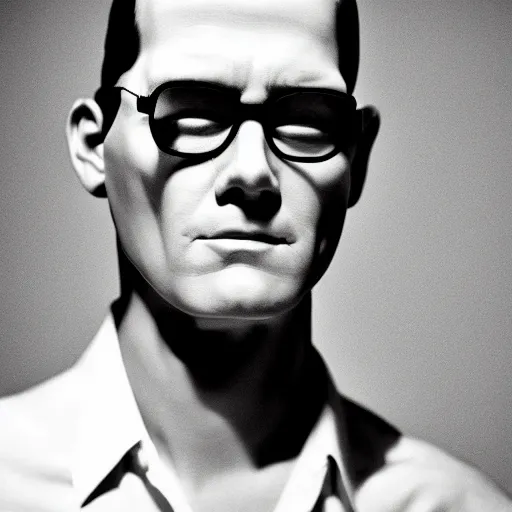 Image similar to Hank Hill looking chic, portrait, fashion photography, by Hedi Slimane