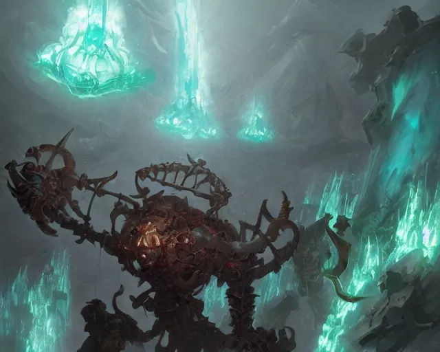 Image similar to chrysoprase golem still frame from warhammer movie, legendary magical crystal construct by esher, crystal golem fighting vast army by jakub rozalski, chrysoprase lightning elemental by peter mohrbacher