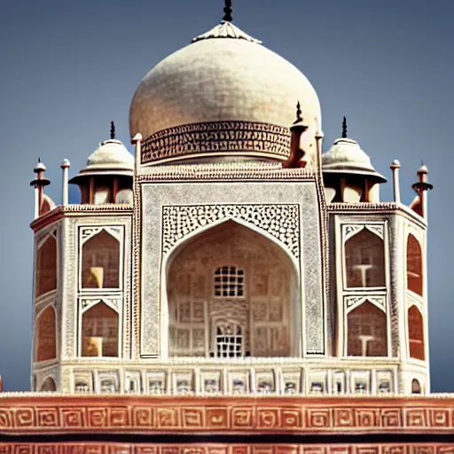 Prompt: the taj mahal made out of cheese, food photography, 4 k