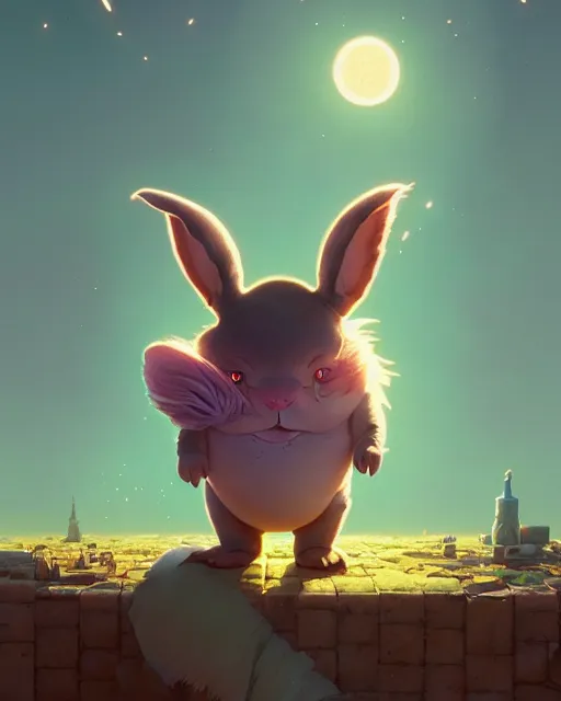 Prompt: highly detailed surreal vfx portrait of a cute, happy big chungus, stephen bliss, unreal engine, greg rutkowski, loish, rhads, beeple, makoto shinkai and lois van baarle, ilya kuvshinov, rossdraws, tom bagshaw, alphonse mucha, global illumination, detailed and intricate environment