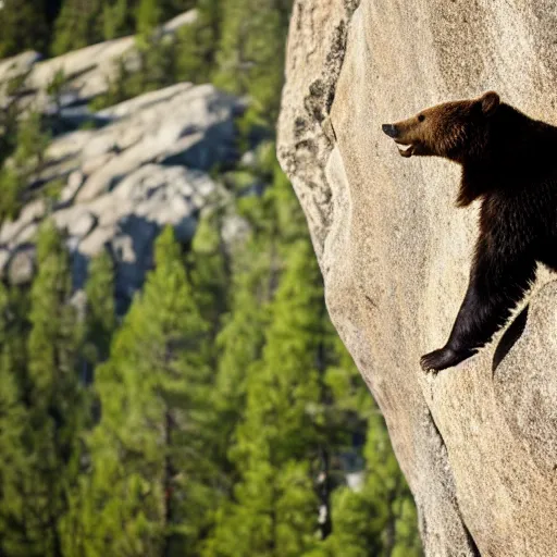 Image similar to photo of a bear rock climbing